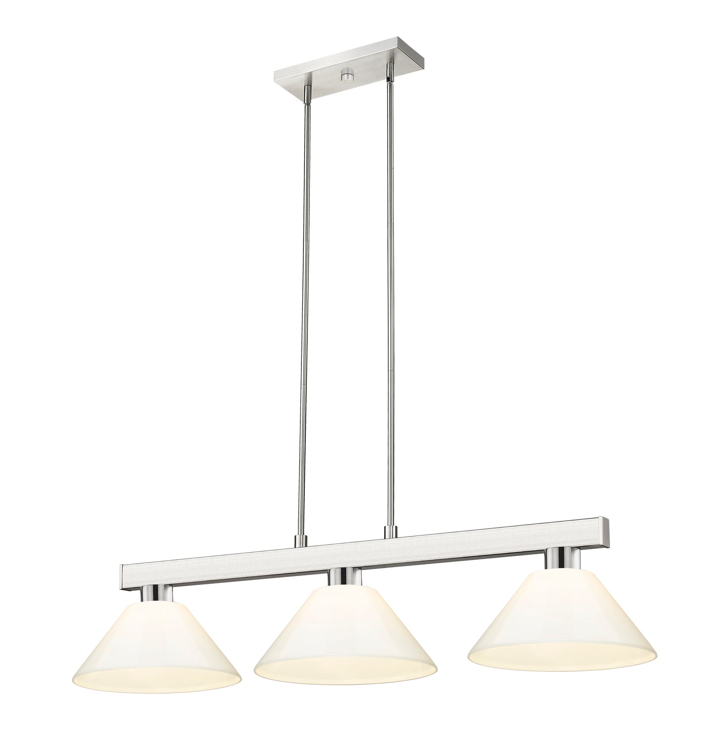 152BN-PWH - Cobalt 3 Light 46" Billiard - Brushed Nickel