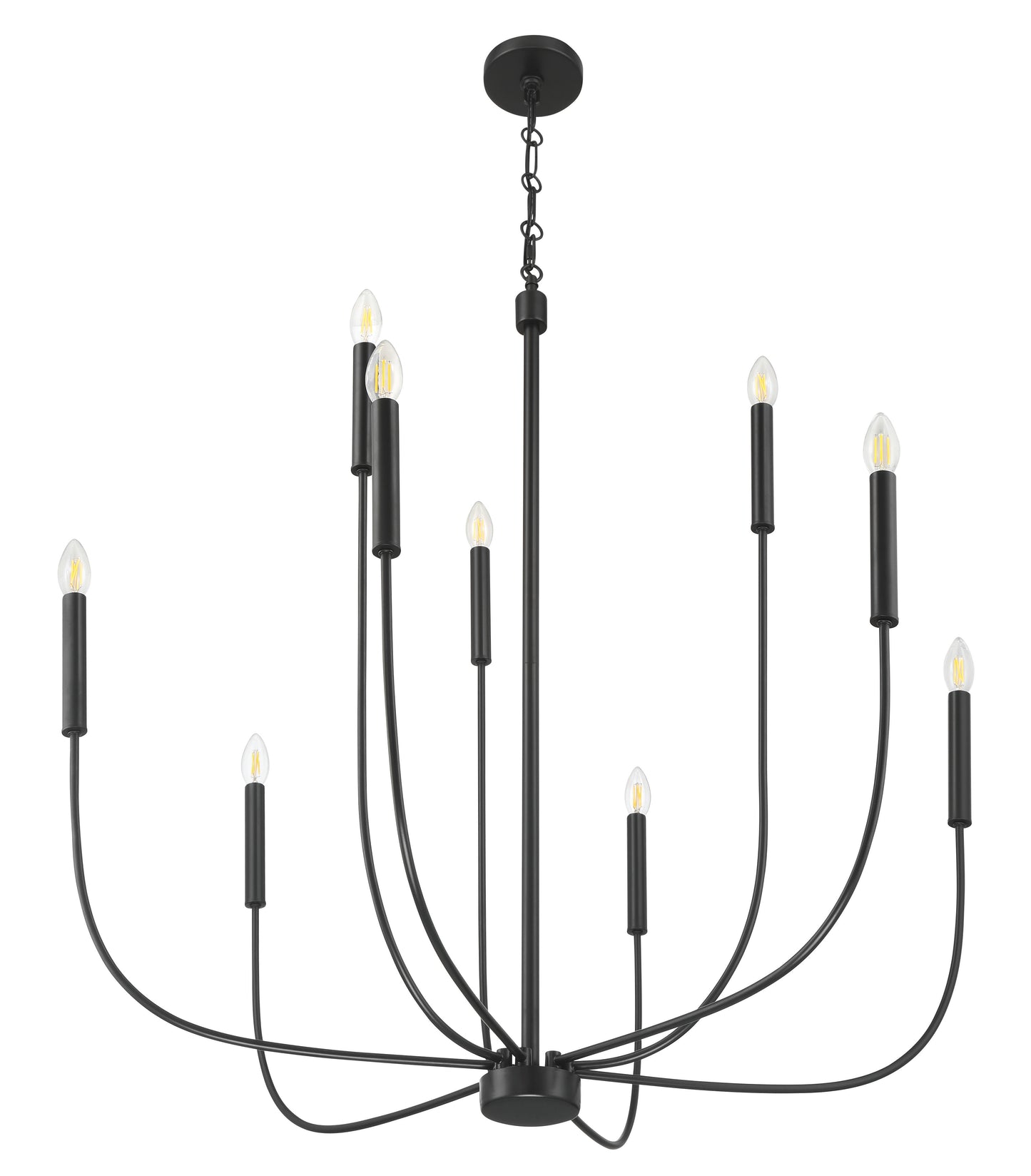 59829-FB - Traci 9 Light 37" Wide Chandelier - Flat Black
