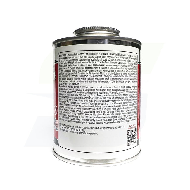 505199 - Christy's Red Hot Blue Glue PVC Cement - Low VOC - 1 Pint