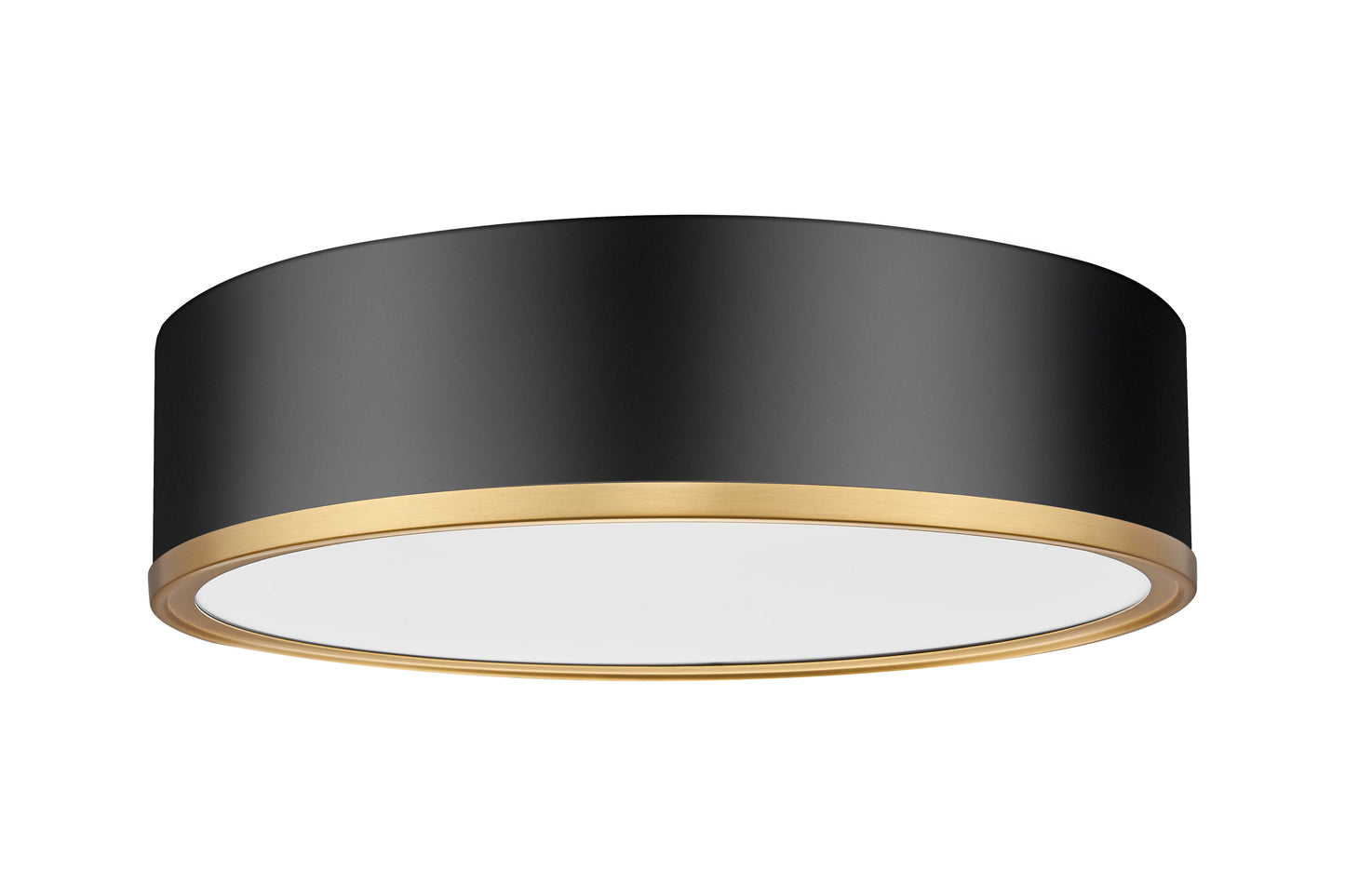 1018F16-MB-MGLD-LED - Bradley 1 Light Flush 16" Mount - Matte Black / Modern Gold