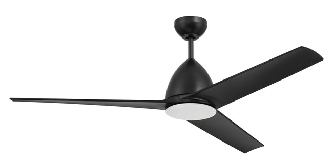 NTO54FB3 - Nitro 54" 3 Blade Indoor Outdoor Ceiling Fan with Light Kit - Flat Black