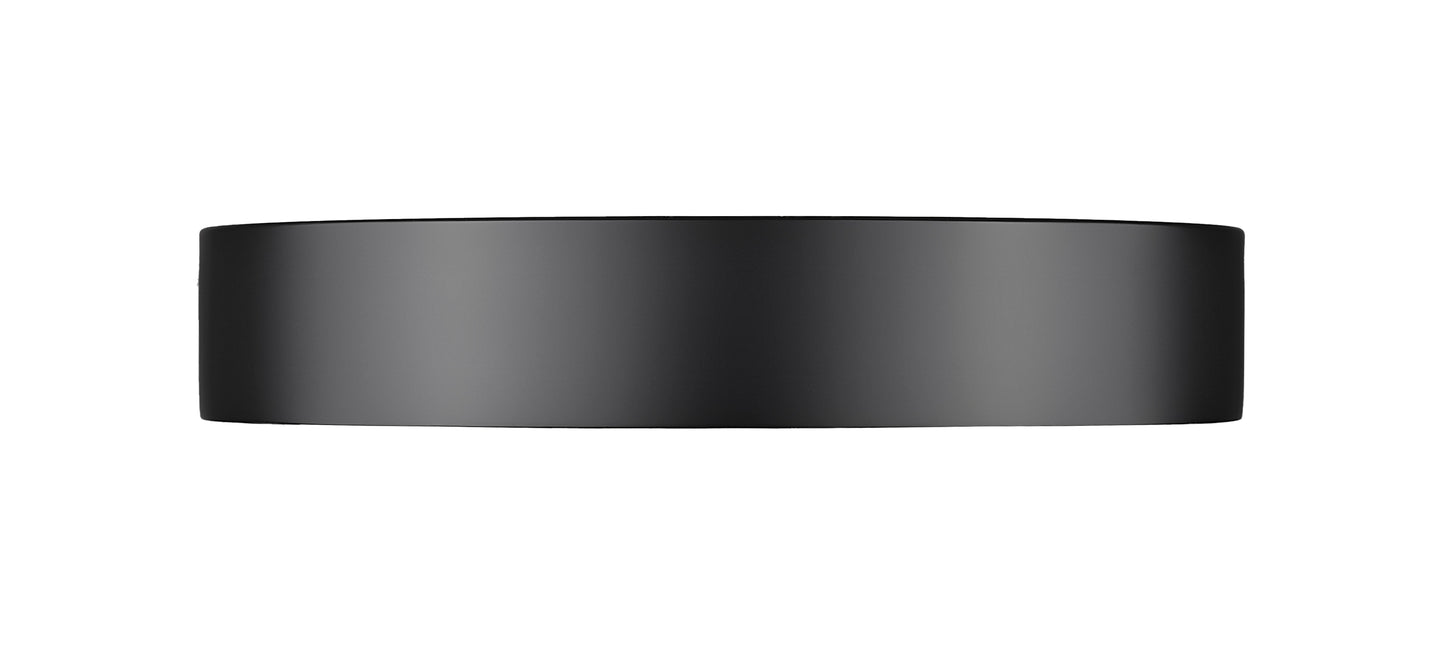1014F16-MB-MGLD-LED - Kawan 1 Light Flush 16" Mount - Matte Black / Modern Gold