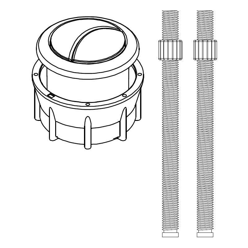 THU848#BN-A - Flush Push Button Assembly with Rods for Aquia IV Toilets - Brushed Nickel
