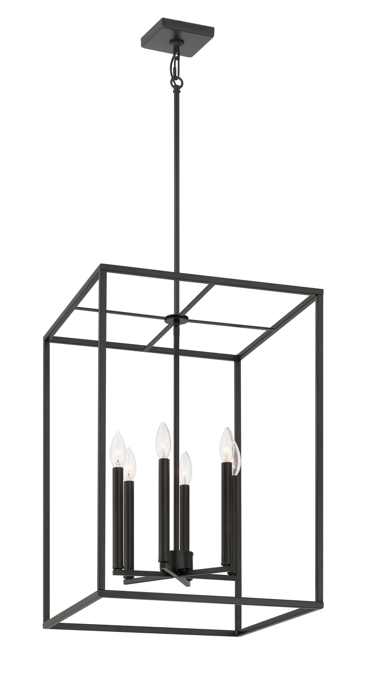 60636-FB - Signature Foyer 6 Light 18" Wide Foyer Light - Flat Black