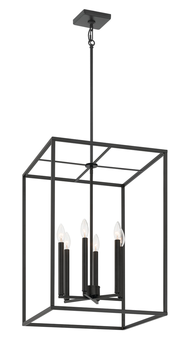 60636-FB - Signature Foyer 6 Light 18" Wide Foyer Light - Flat Black