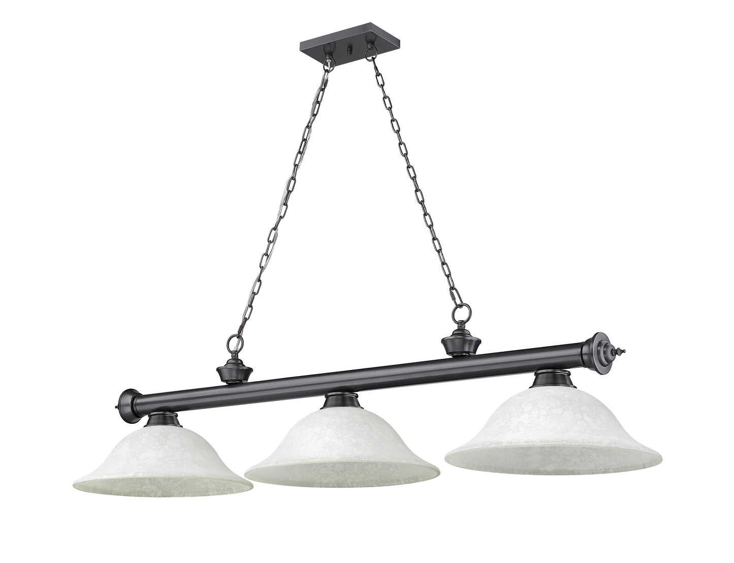 2306-3BP-WM16 - Cordon 3 Light 58" Billiard - Bronze Plate