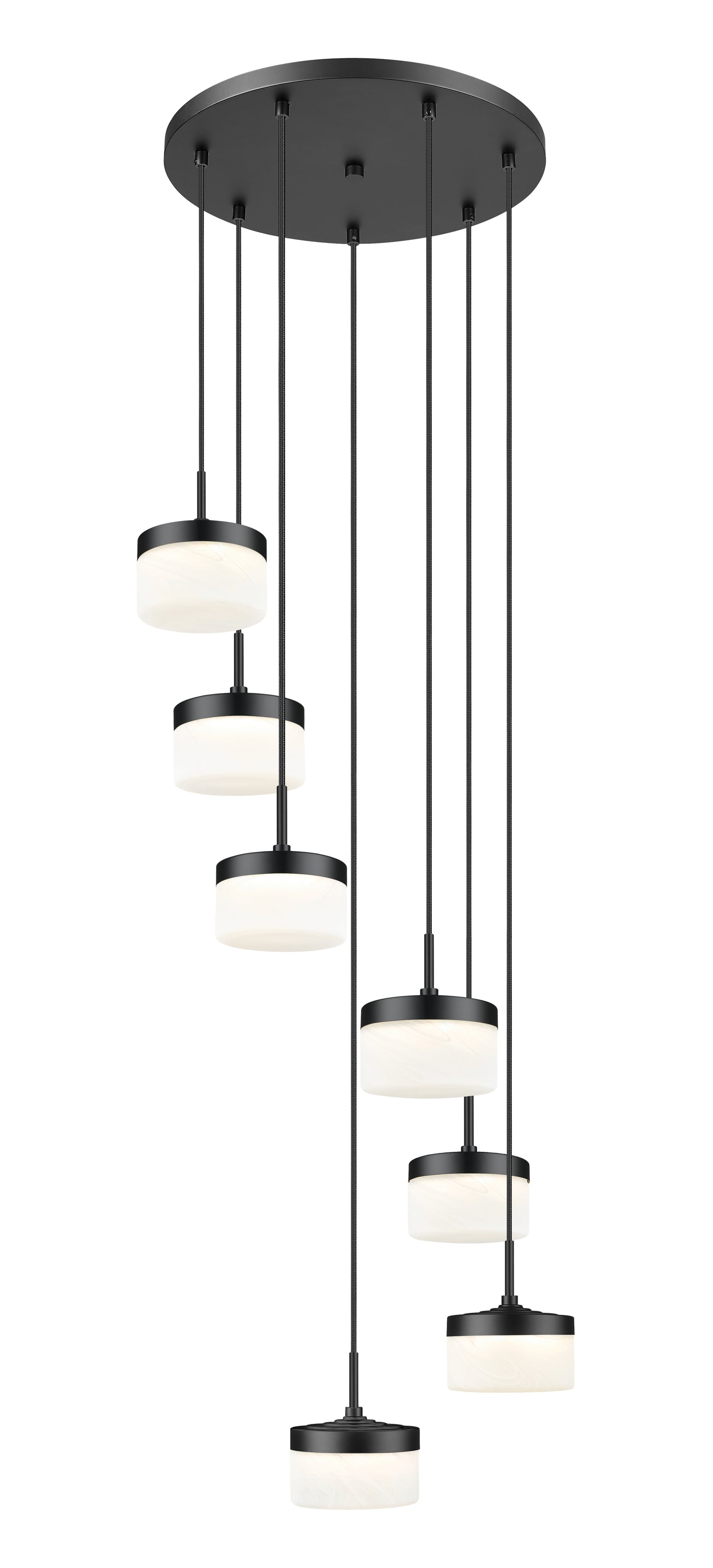 827P6-7R-MB-LED - Renaud 7 Light 21" Chandelier - Matte Black