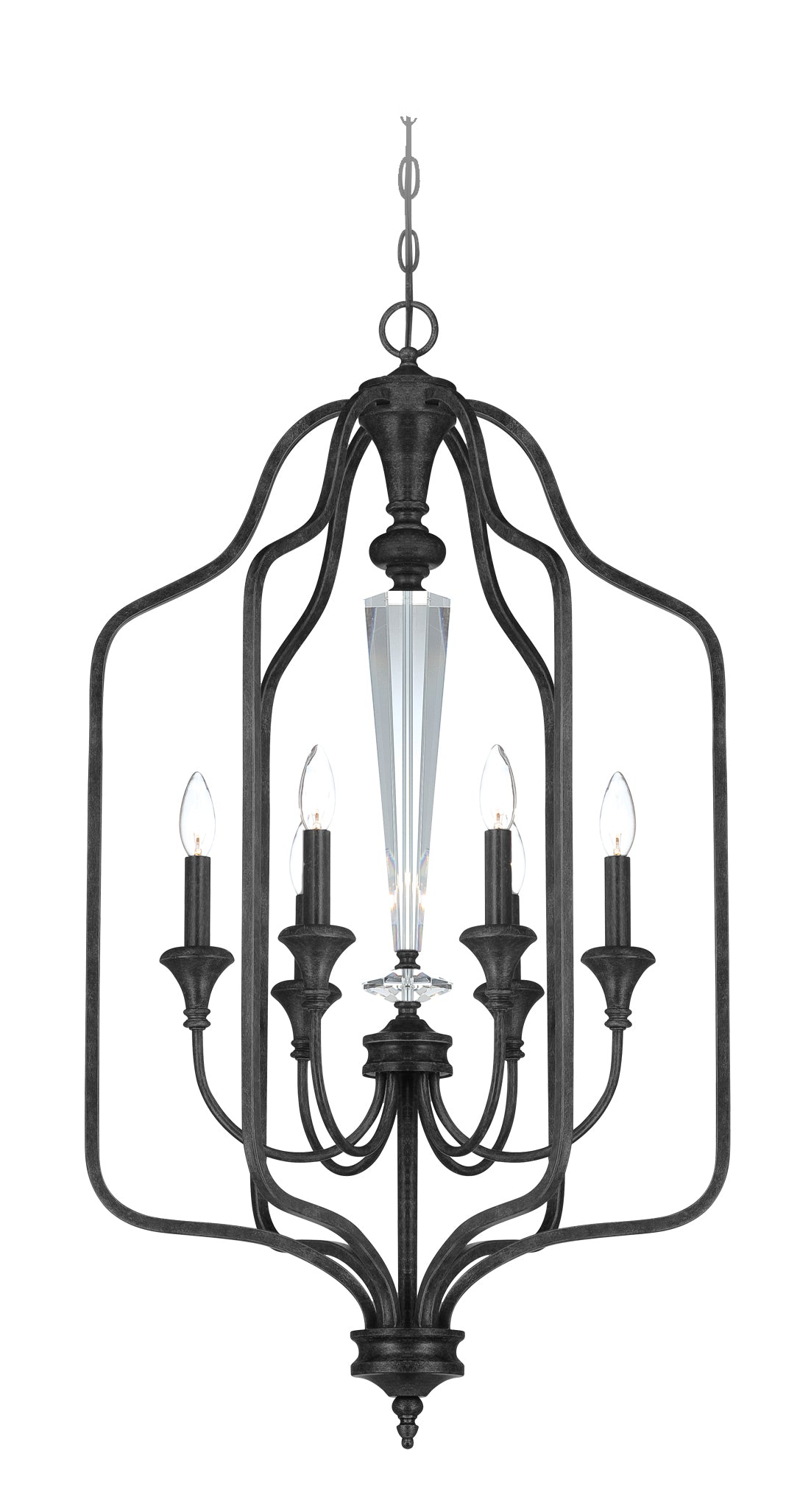 26736-MBS - Boulevard 6 Light 21" Wide Foyer Light - Mocha Bronze Silver Wash