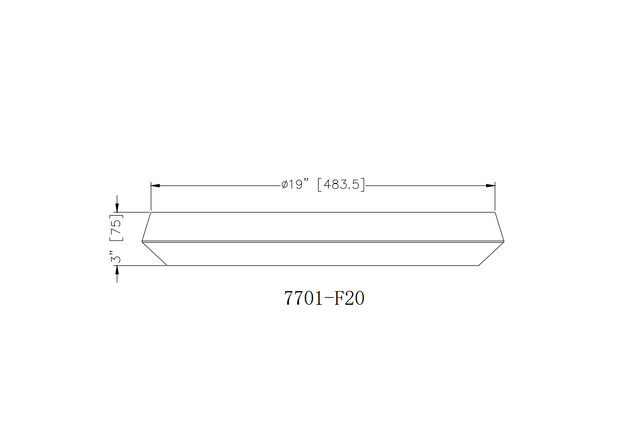 7701F20-MGLD-LED - Quasars 1 Light Flush 20" Mount - Modern Gold