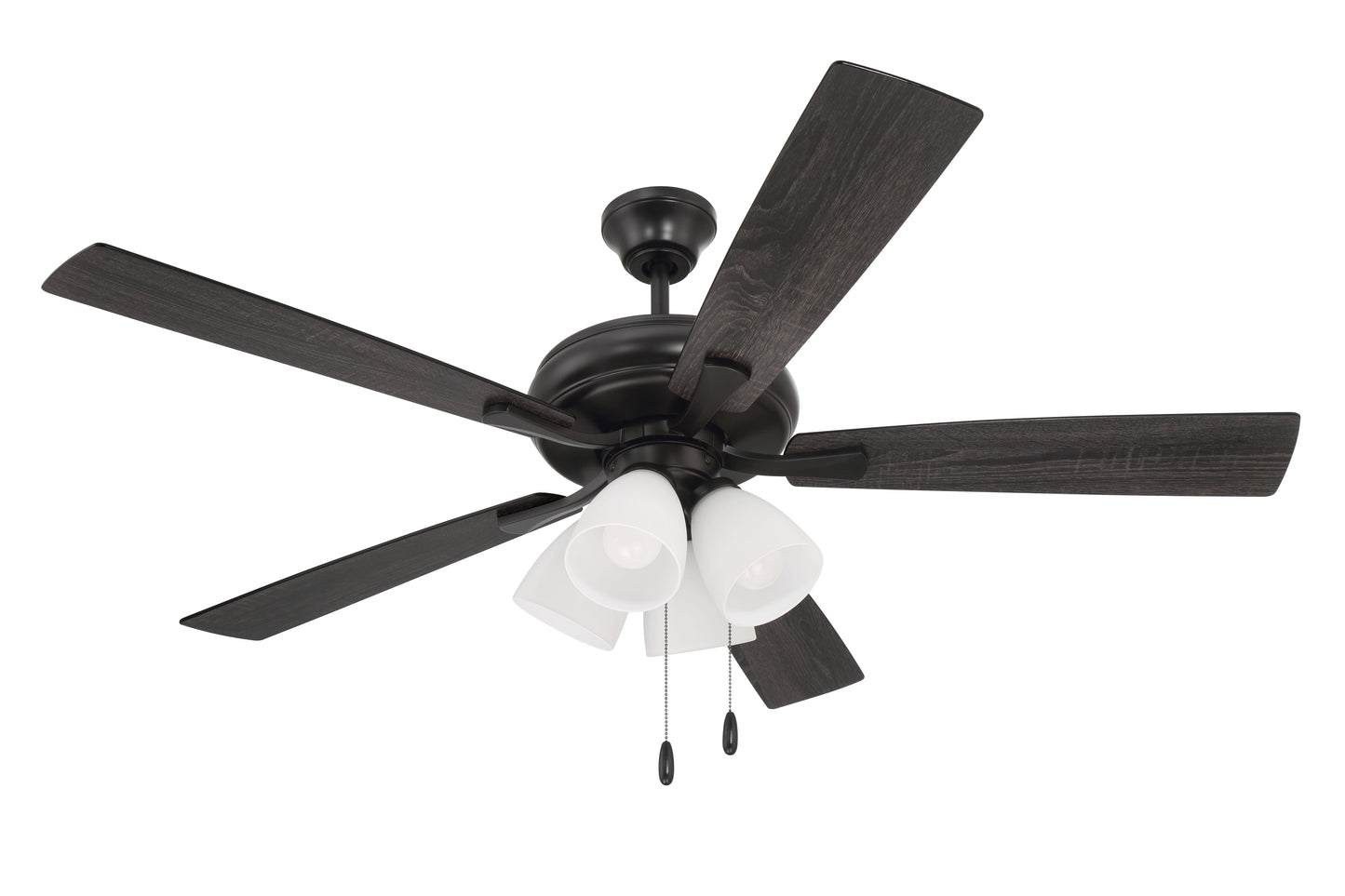 ECF114FB5-FBGW - Eos Frost 4 Light 52" 5 Blade Ceiling Fan with Light Kit - Flat Black