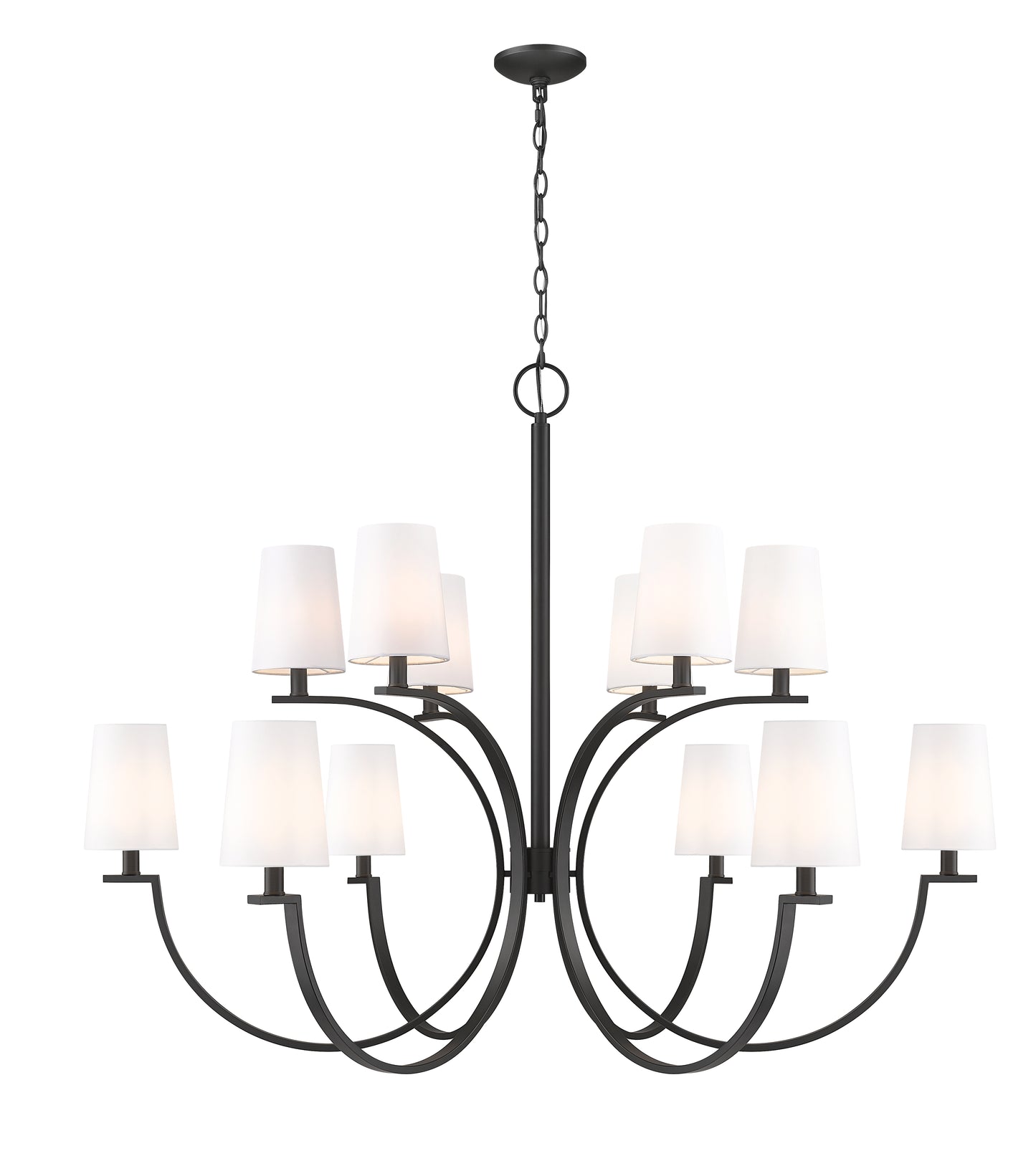 2016-12MB - Cordelia 12 Light 48" Chandelier - Matte Black