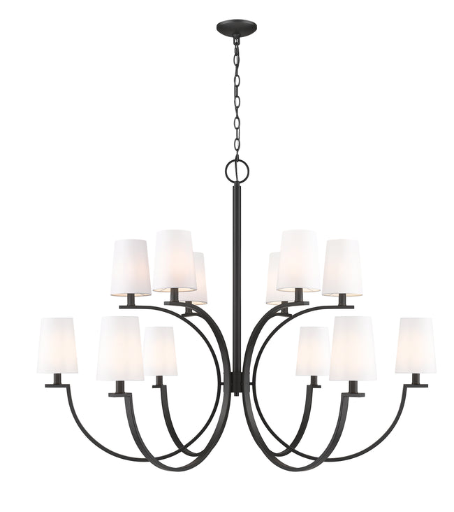 2016-12MB - Cordelia 12 Light 48" Chandelier - Matte Black