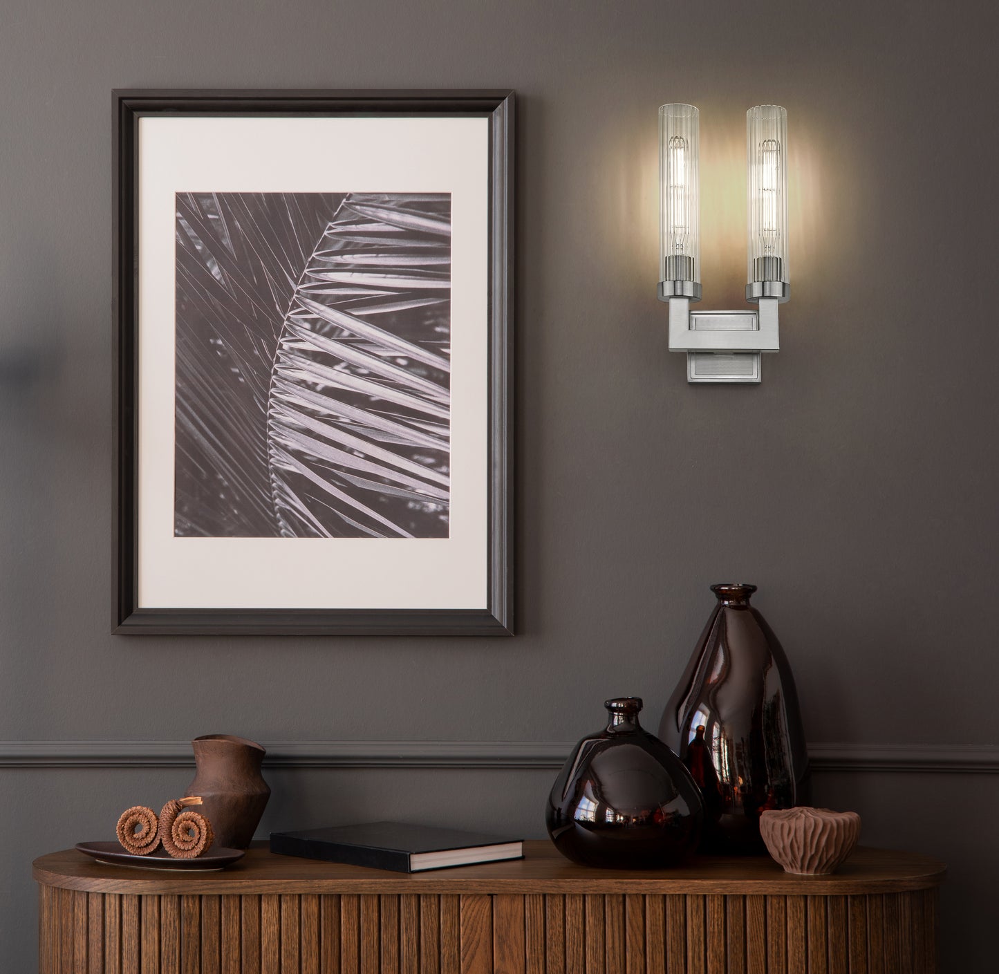 740-2S-BN - Beau 2 Light Wall 17" Sconce - Brushed Nickel