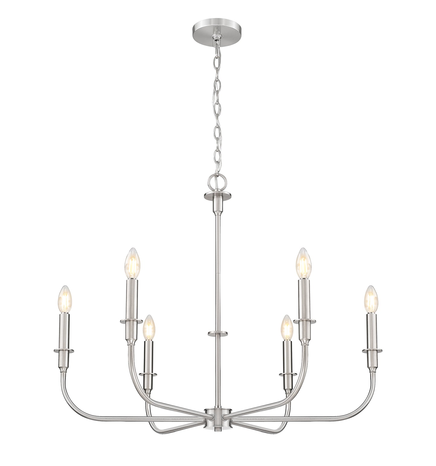 3049-32BN - Tova 6 Light 36" Chandelier - Brushed Nickel