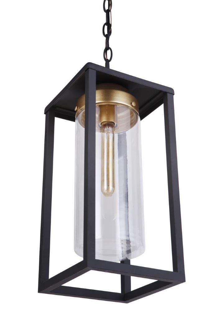 ZA4821-MNSB - Neo 1 Light 7.88" Wide Outdoor Pendant - Midnight / Satin Brass