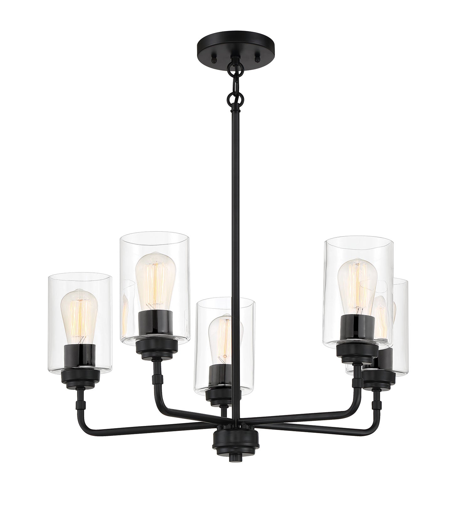 56025-FB - Stowe 5 Light 23" Wide Chandelier - Flat Black