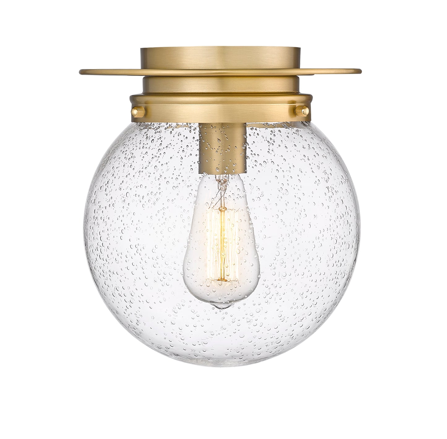 7506F9-HBR - Calhoun 1 Light Flush 9" Mount - Heritage Brass