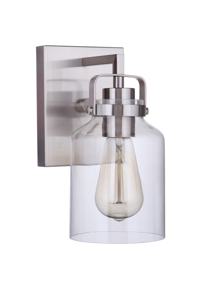 53601-BNK - Foxwood 1 Light 9.5" High Wall Sconce - Brushed Nickel