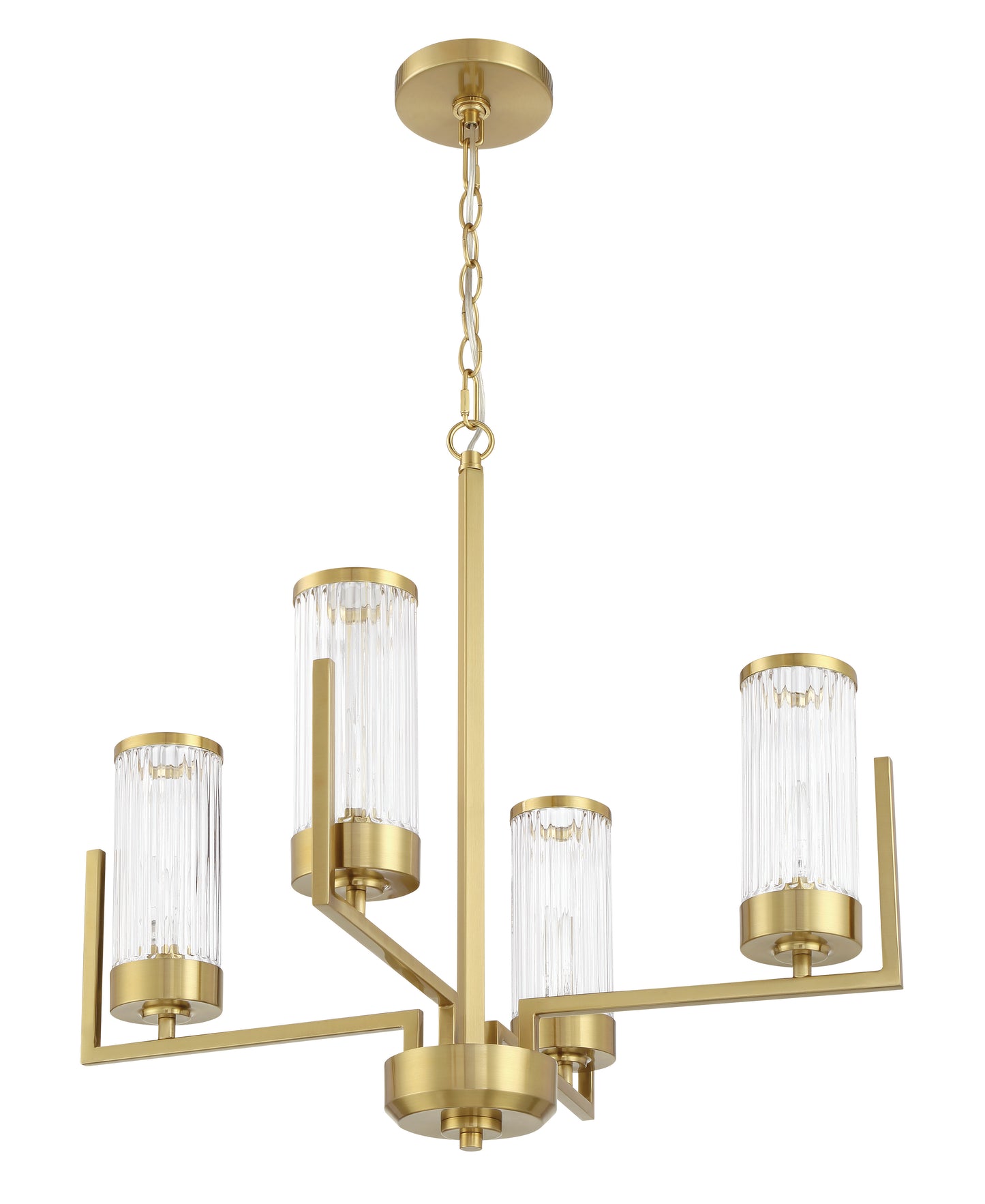 60124-SB - Whittley 4 Light 24" Wide Chandelier - Satin Brass