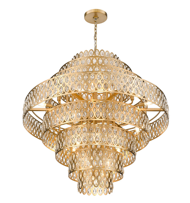 822P45-HB - Dealey 25 Light 45" Chandelier - Heirloom Brass