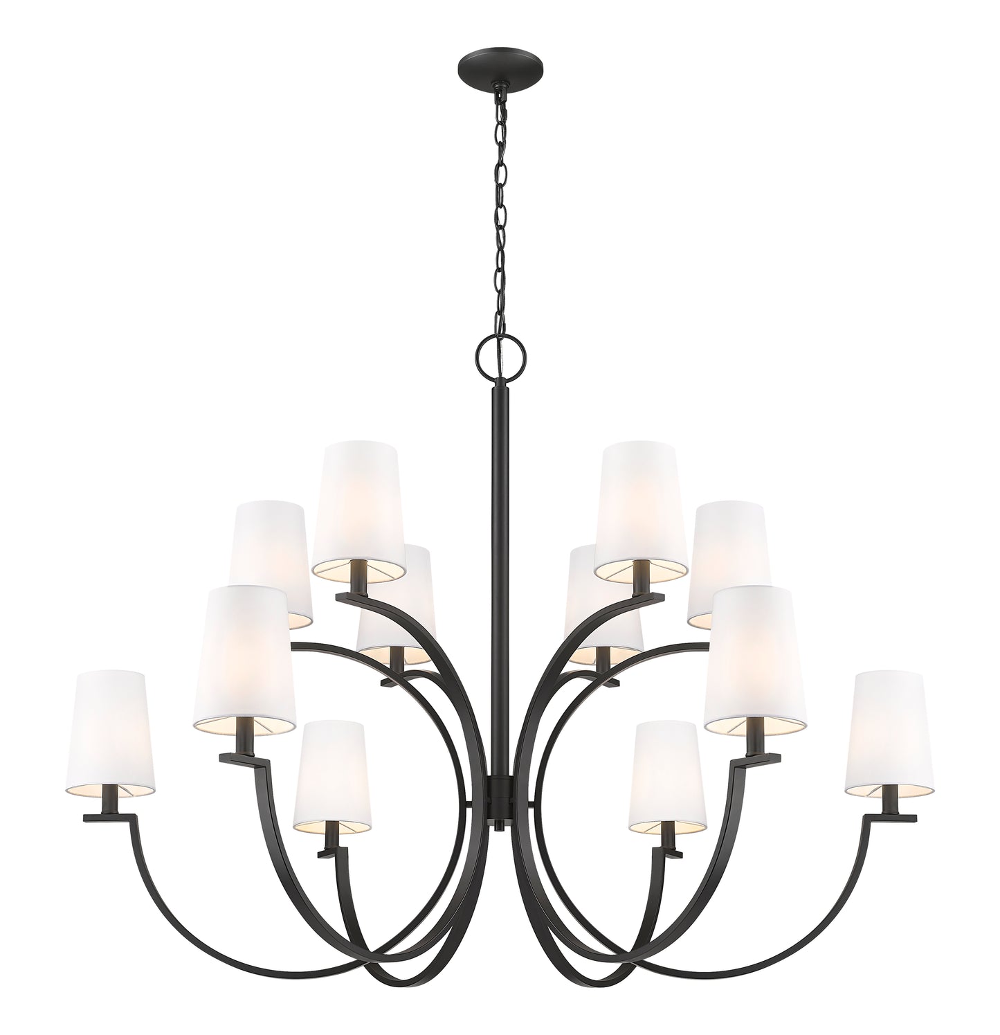 2016-12MB - Cordelia 12 Light 48" Chandelier - Matte Black
