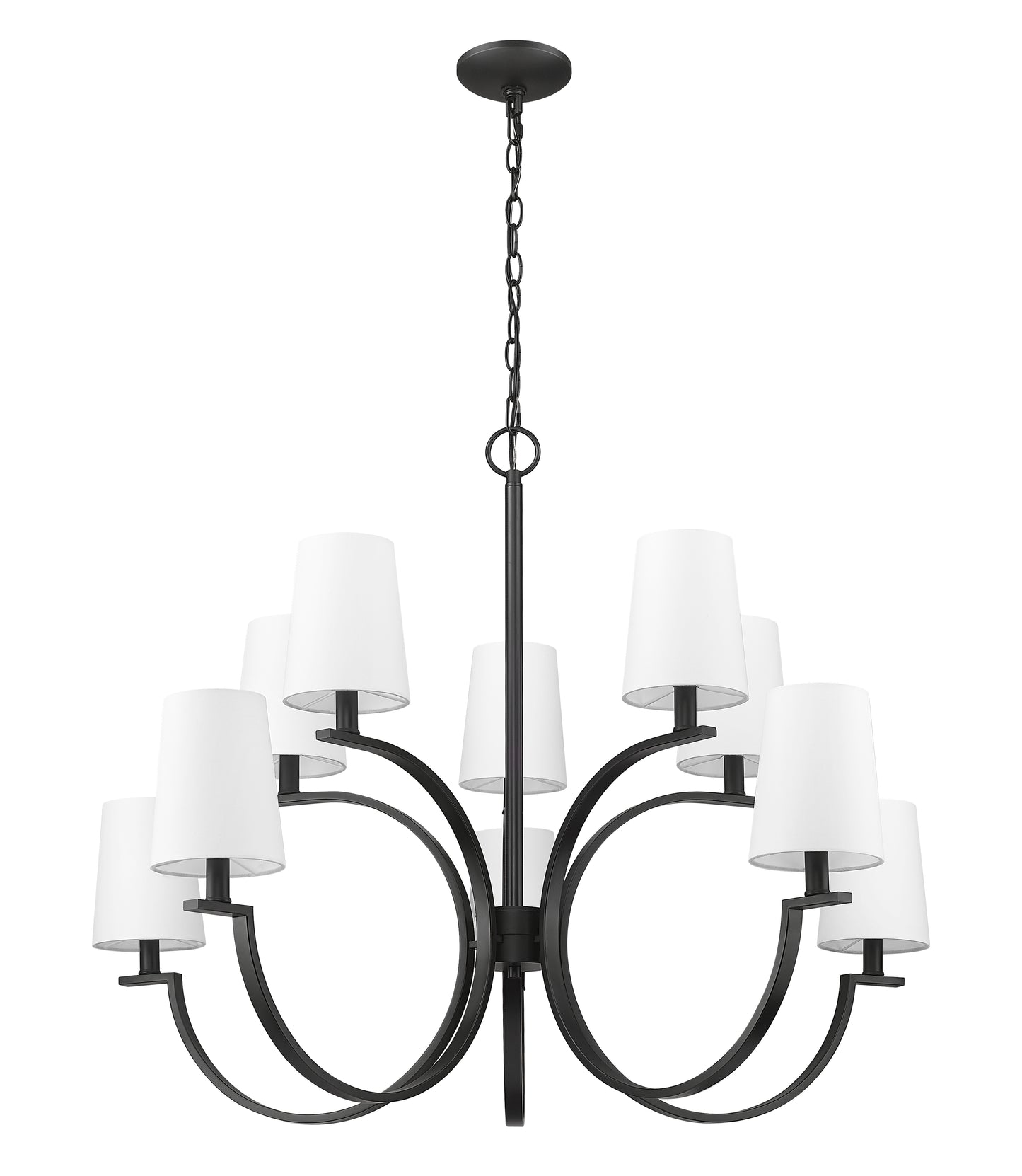 2016-10MB - Cordelia 10 Light 40" Chandelier - Matte Black