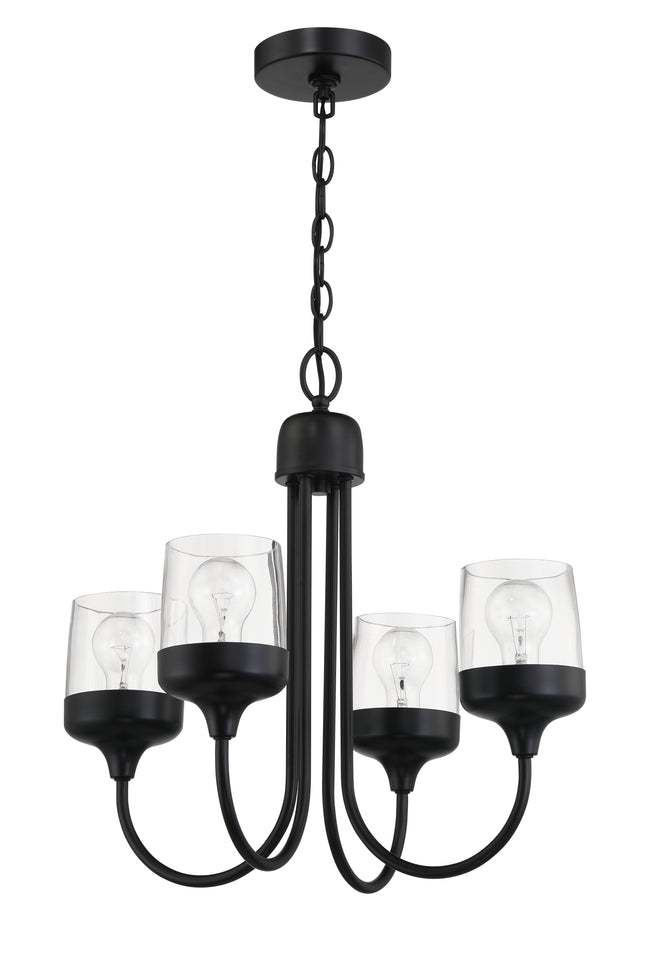 58124-FB - Wrenn 4 Light 20" Wide Chandelier - Flat Black