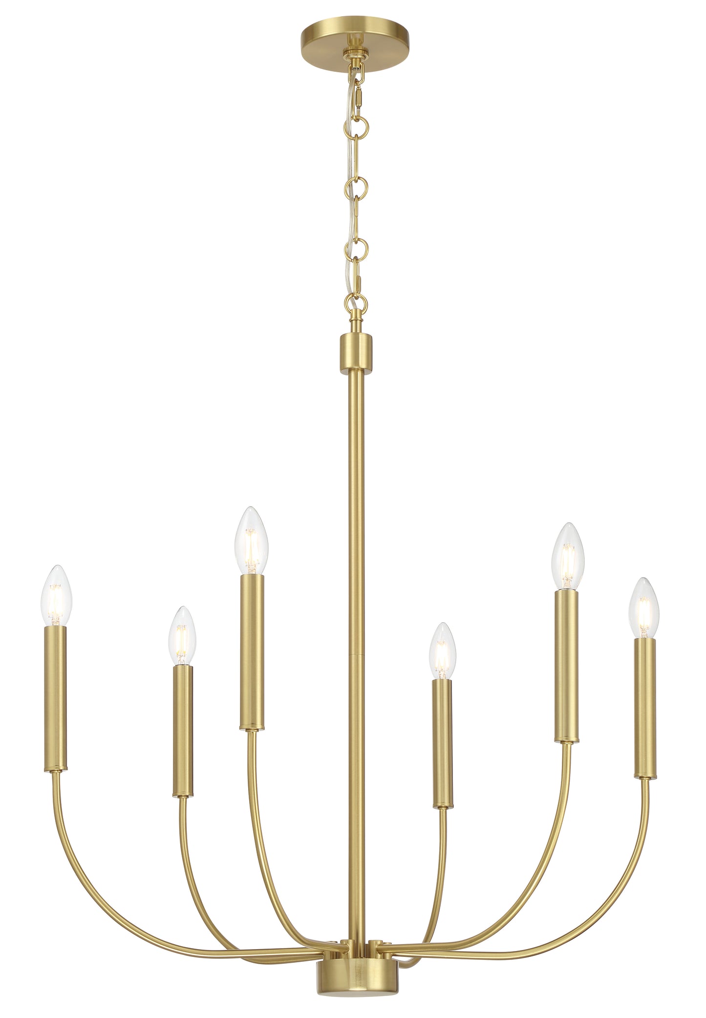 59826-SB - Traci 6 Light 26" Wide Chandelier - Satin Brass