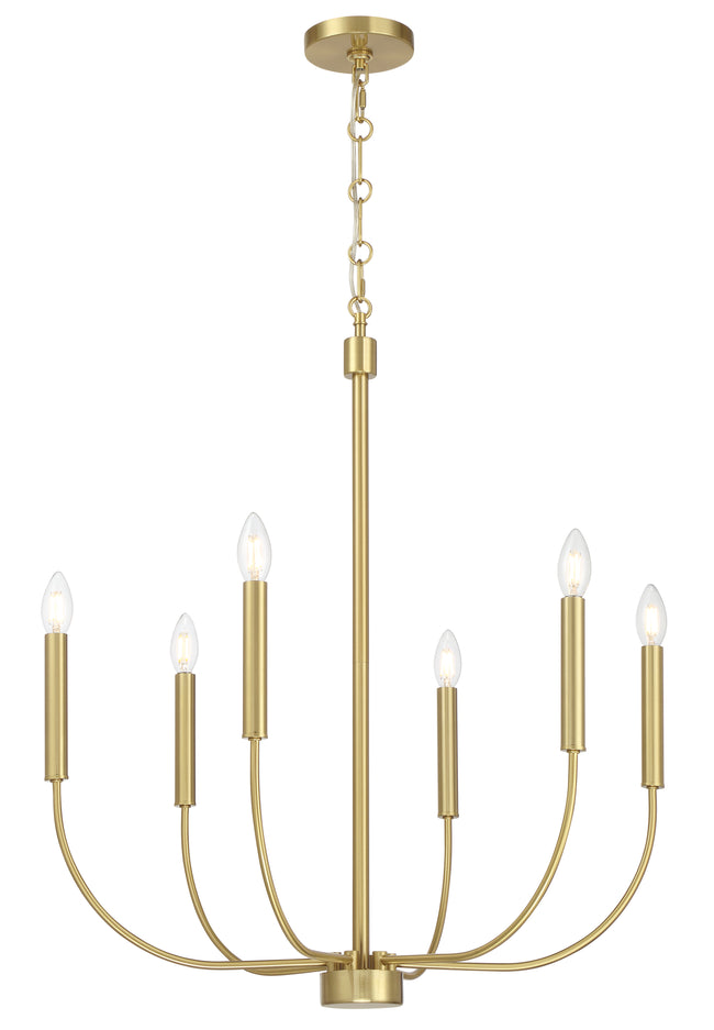 59826-SB - Traci 6 Light 26" Wide Chandelier - Satin Brass