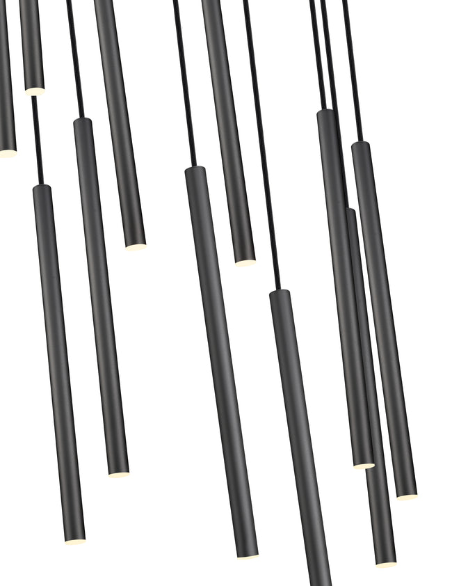 919MP24-11R-MB-LED - Forest 11 Light 24" Chandelier - Matte Black
