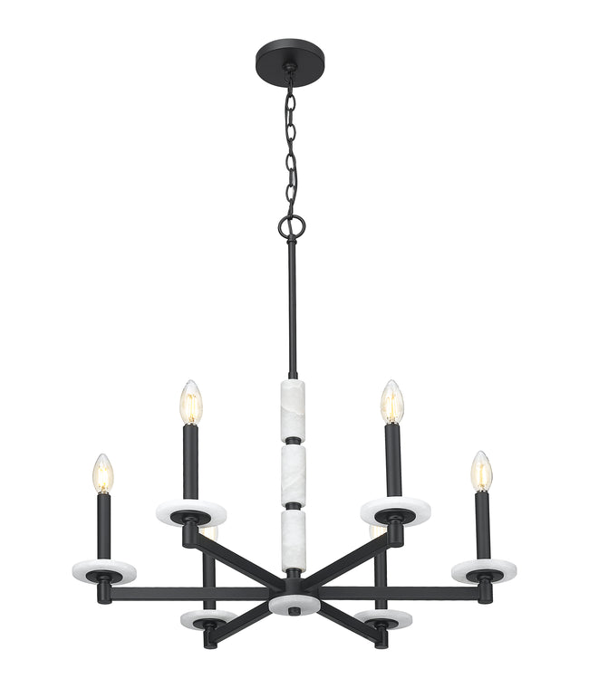 3045-6MB - Kaden 6 Light 28" Chandelier - Matte Black
