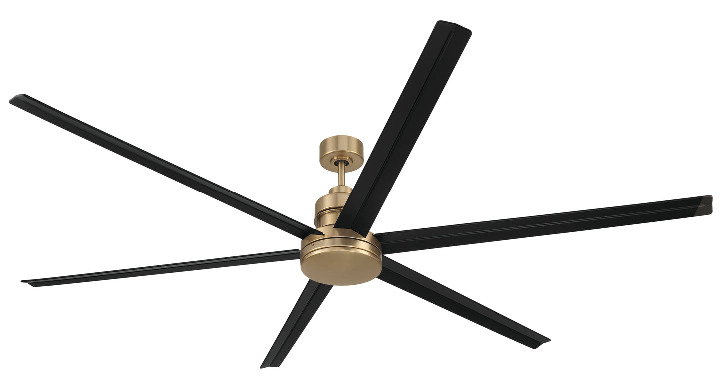 MND80SBFB6-NWF - Mondo 80" Ceiling Fan no Wifi 80" 6 Blade Ceiling Fan with Light Kit - Satin Brass