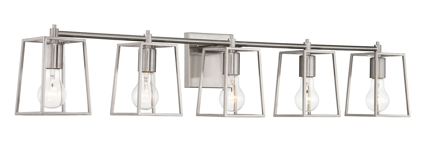12141BNK5 - Dunn 5 Light 41" Wide Vanity Light - Brushed Nickel