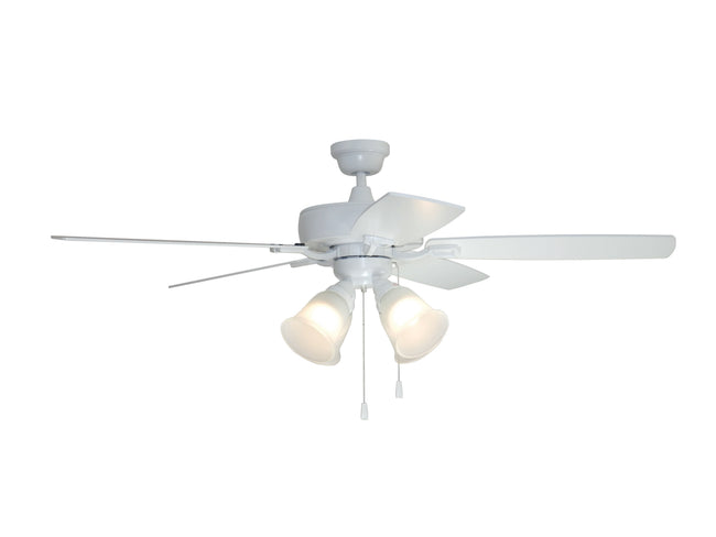 TCE52W5C4-C - Twist N Click 4 Light 52" 5 Blade Ceiling Fan with Light Kit - White