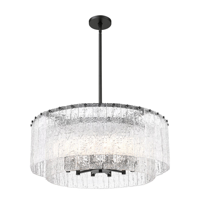 1943P32-2-MB - Glacier 12 Light 33" Pendant - Matte Black