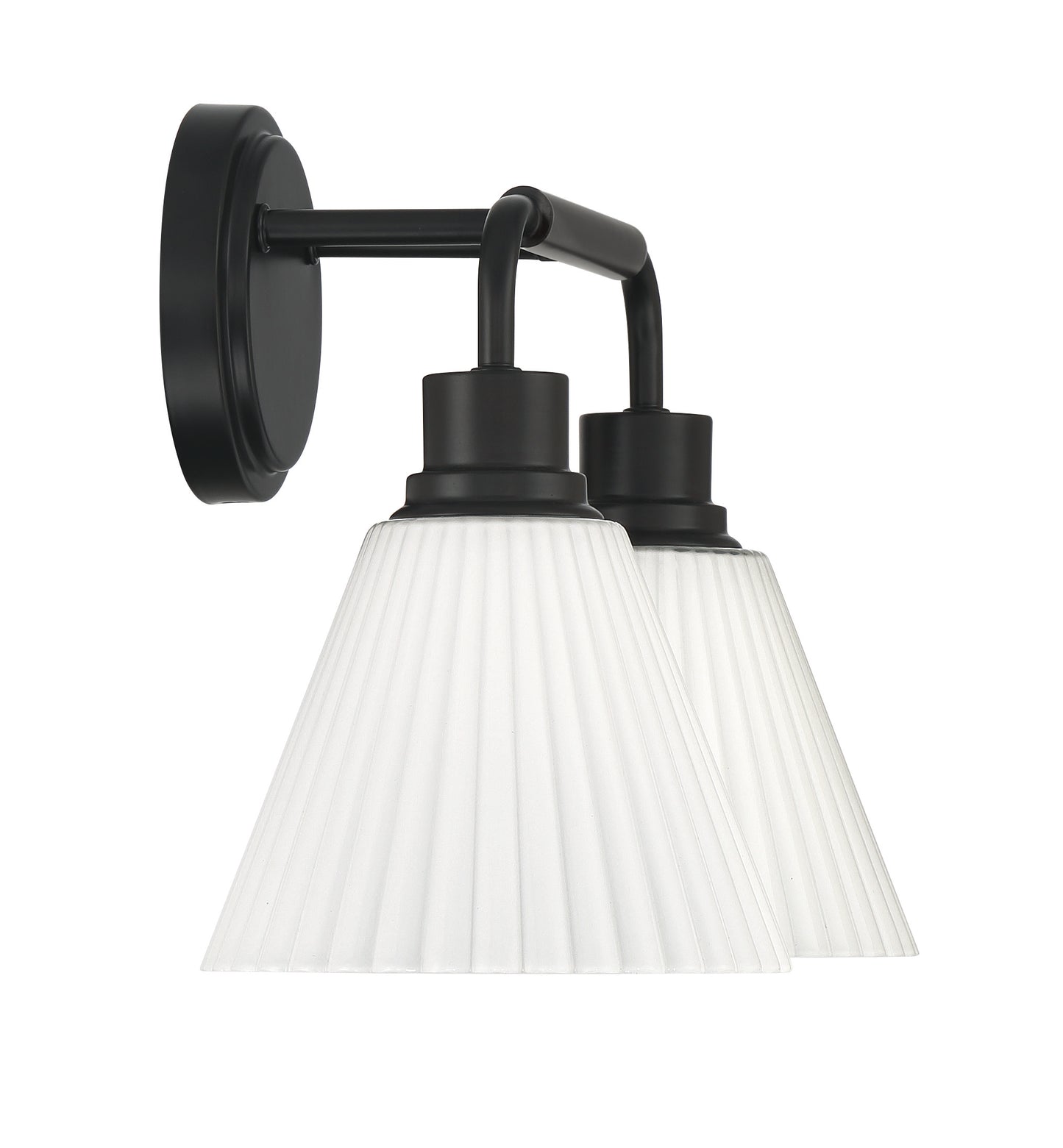 62302-FB - Pleated II 2 Light 17" Wide Vanity Light - Flat Black