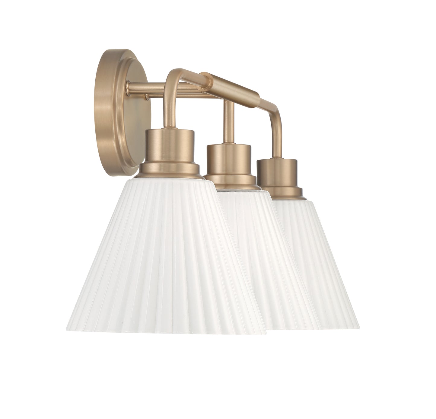 62303-CPZ - Pleated II 3 Light 25" Wide Vanity Light - Premium Bronze