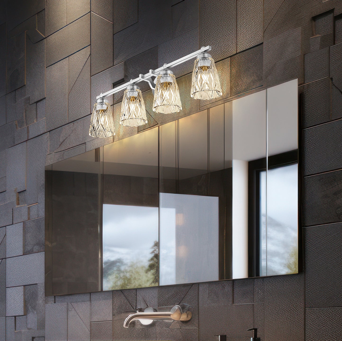 1960-4V-BN - Andree 4 Light 32" Vanity - Brushed Nickel