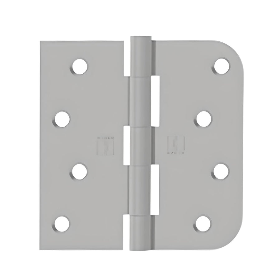 1543432D - 4" x 4" Square x 5/8" Radius Solid Brass Hinge - Satin Stainless Steel