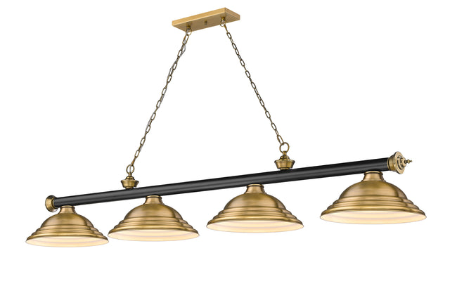 2306-4MB-RB-SRB - Cordon 4 Light 82" Billiard - Matte Black / Rubbed Brass