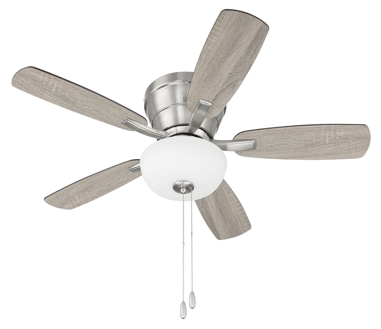 WHL42BNK5C1 - Wheeler 42 2-Light Bowl 42" 5 Blade Ceiling Fan with Light Kit - Brushed Nickel