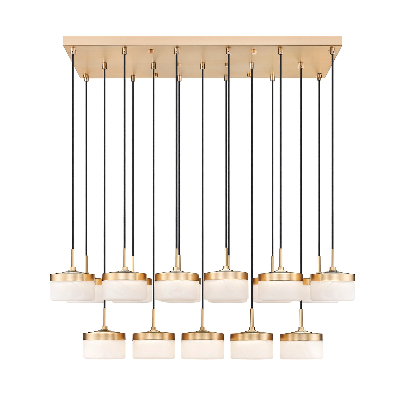827P6-17L-MGLD-LED - Renaud 17 Light Linear 47" Chandelier - Modern Gold