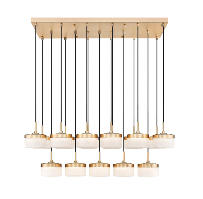 827P6-17L-MGLD-LED - Renaud 17 Light Linear 47" Chandelier - Modern Gold