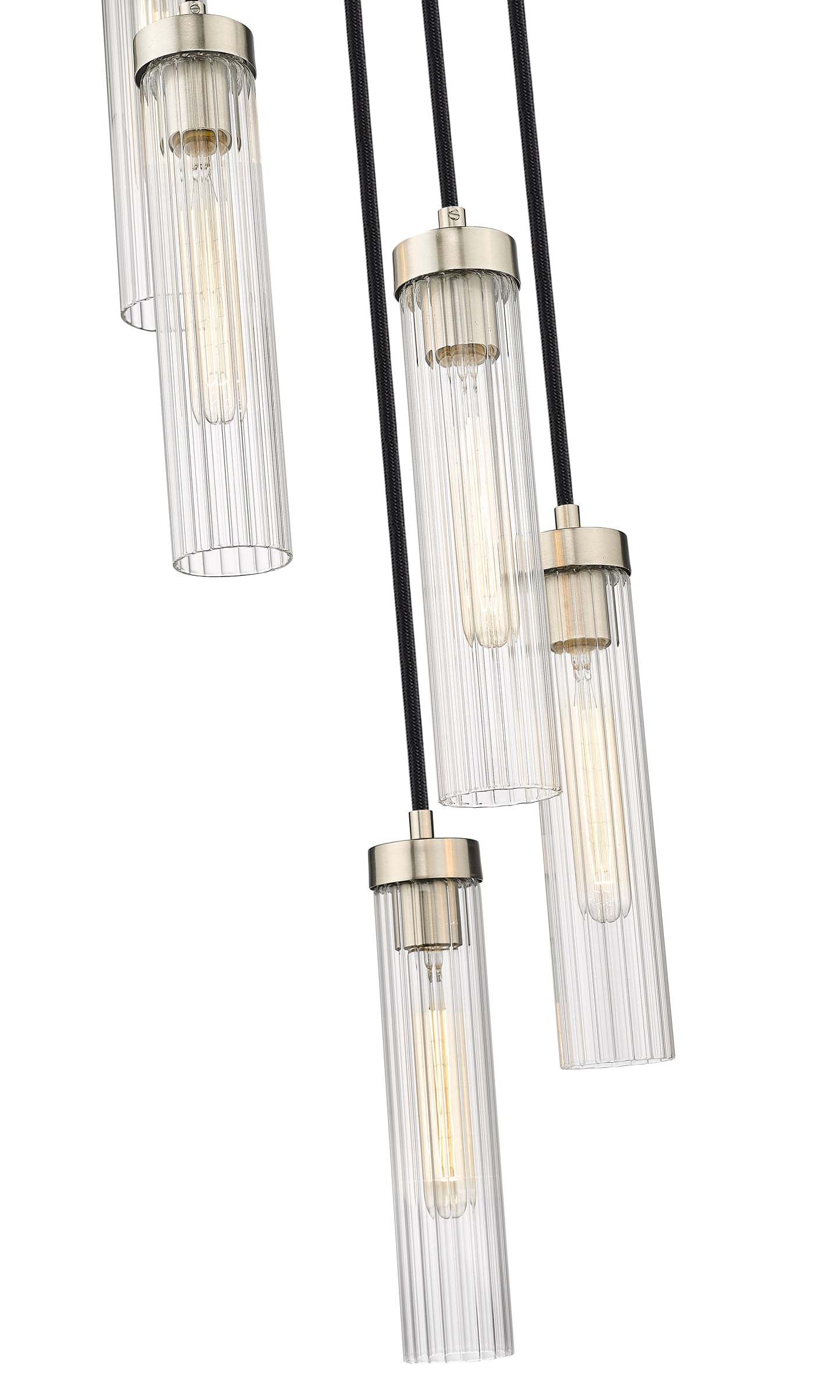 740P-5R-BN - Beau 5 Light 12" Chandelier - Brushed Nickel