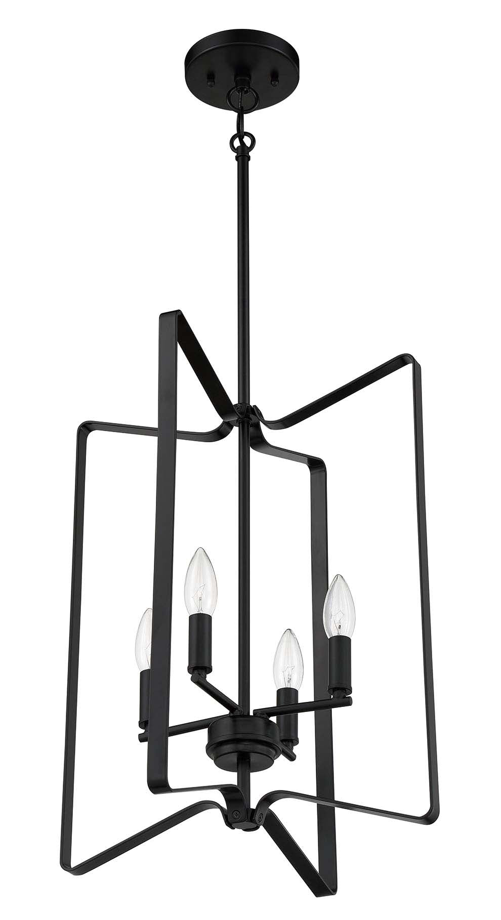 56134-FB - Shayna 4 Light 15" Wide Foyer Light - Flat Black