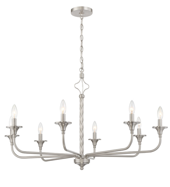 57028-BNK - Jolenne 8 Light 38" Wide Chandelier - Brushed Nickel