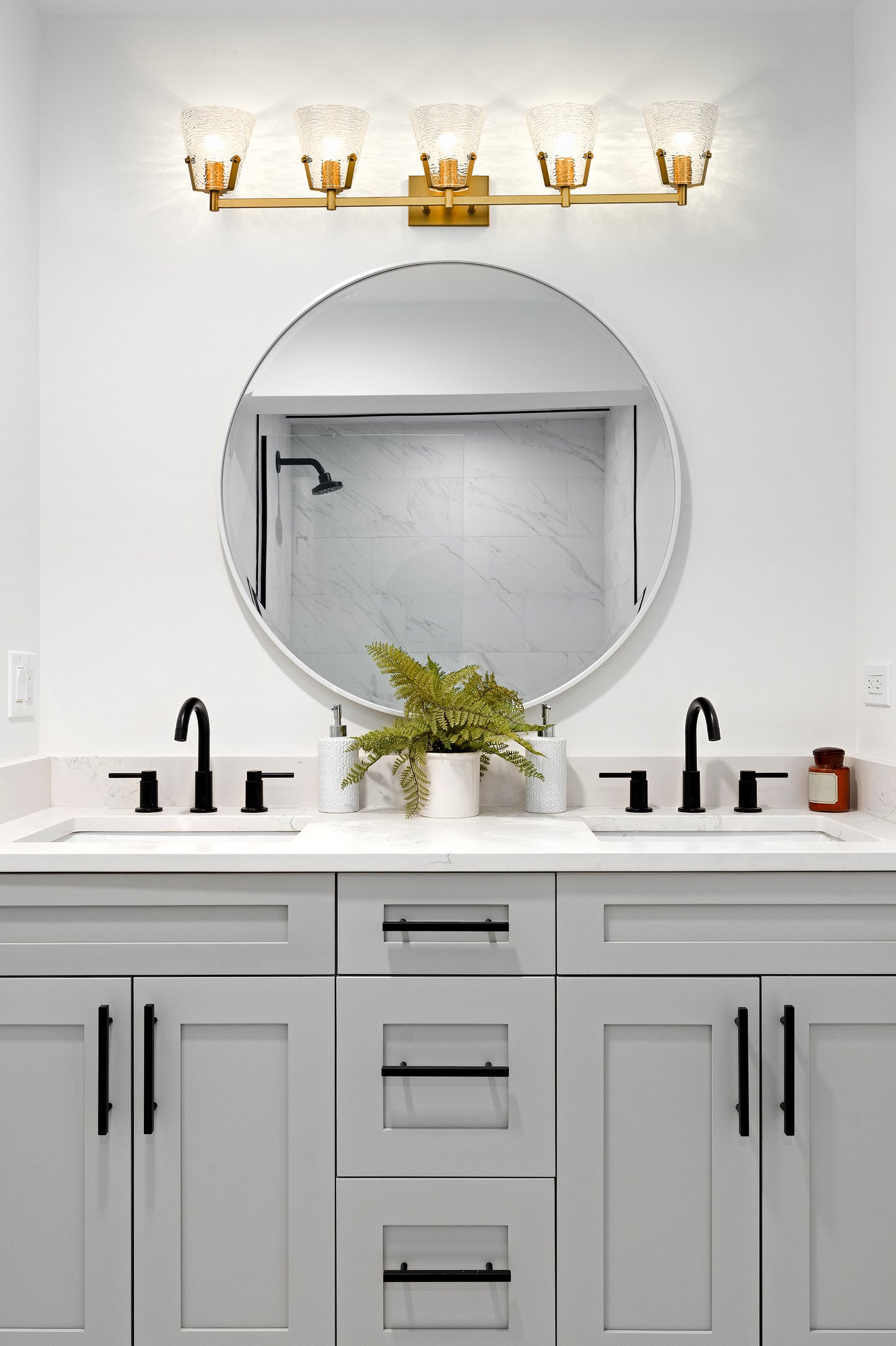 1101-5V-MGLD - Analia 5 Light 46" Vanity - Modern Gold