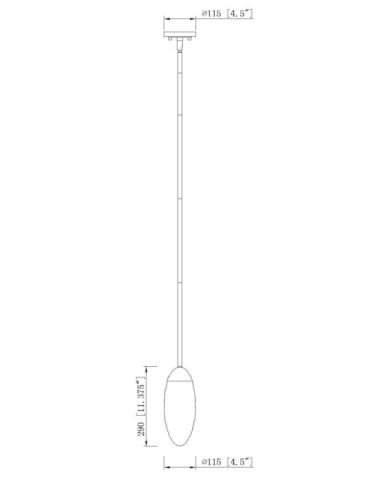 651P-ROD-RB - Arden 1 Light 4" Pendant - Rubbed Brass