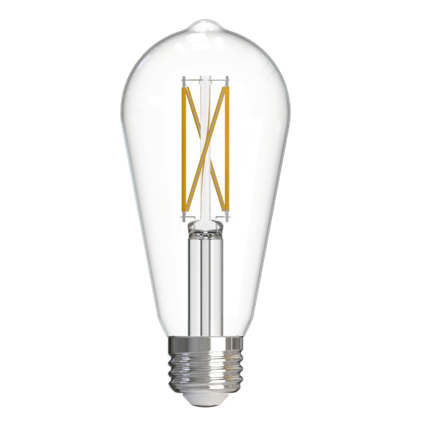 776243 - Filaments Dimmable Clear Glass ST18 LED Light Bulb - 7.6 Watt - 3000K - 4 Pack