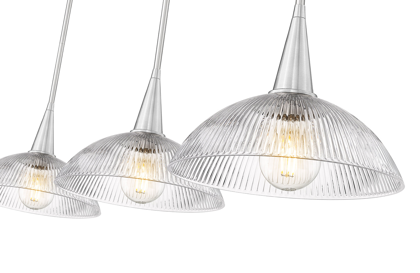 3051P12-3L-BN - Lunelle 3 Light Linear 52" Chandelier - Brushed Nickel